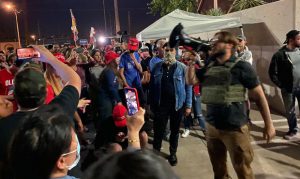 Protesters gather outside Maricopa County Elections Department