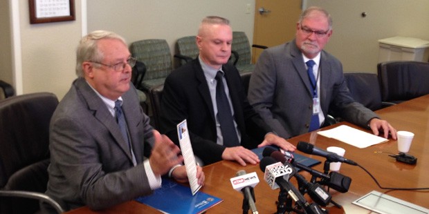 From left to right: Glen Grippen, Interim Director, Phoenix VA Health Care System. Duane A. Honeycu...