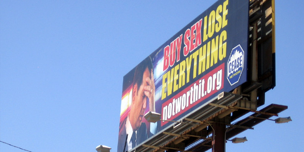 An anti-prostitution billboard was recently enacted outside of Phoenix's Sky Harbor Airport. (Photo...