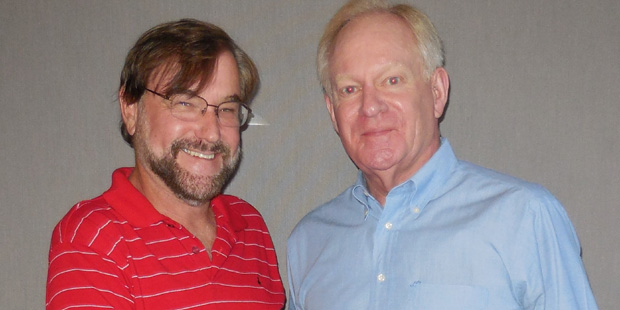 Think Tank host Mike O'Neil (left) and former Arizona Gov. Fife Symington. (KTAR Photo/Mike O'Neil)...