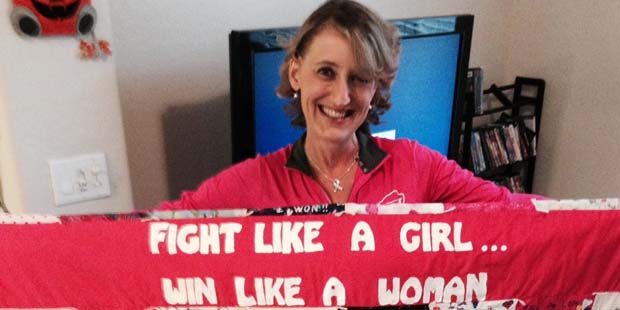 Wendy Waller, breast cancer suvivor in her home in Anthem. Photo by Bob McClay...