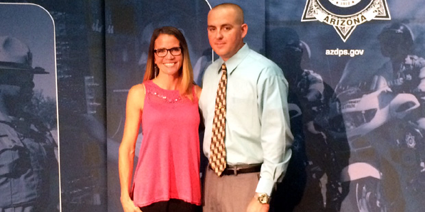 Jeremy Barr and his wife, Kelli. (KTAR Photo/Jim Cross)...
