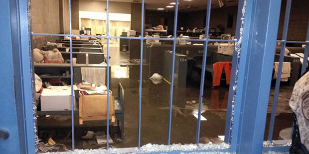 This undated photo provided by the Arizona Department of Corrections, shows damage at the Arizona S...