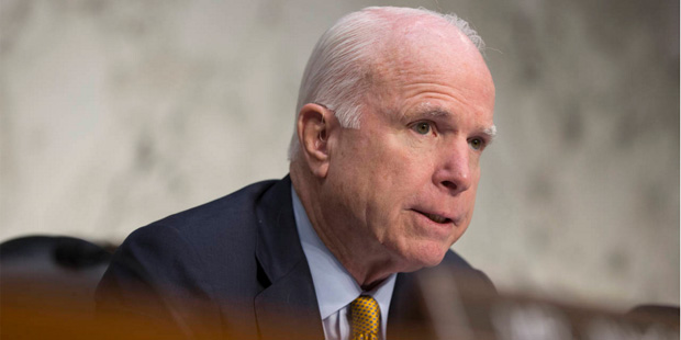 In this Sept. 22, 2015 file photo, Senate Armed Services Committee Chairman Sen. John McCain, R-Ari...