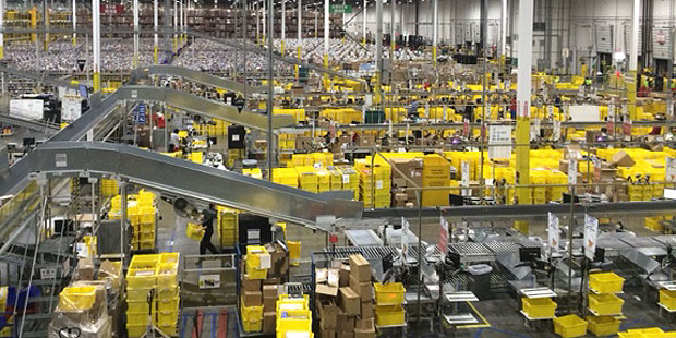 It's full speed ahead on Cyber Monday at Amazon Fulfillment Center in Phoenix. (KTAR Photo/Jim Cros...