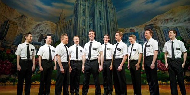 Performers take part in ASU Gammage's performance of "The Book of Mormon," which officially got pic...