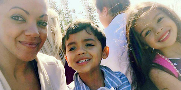 Monica Romero, far left, and her two children, Marcus and Mikayla. (Facebook/Monica Romero)...