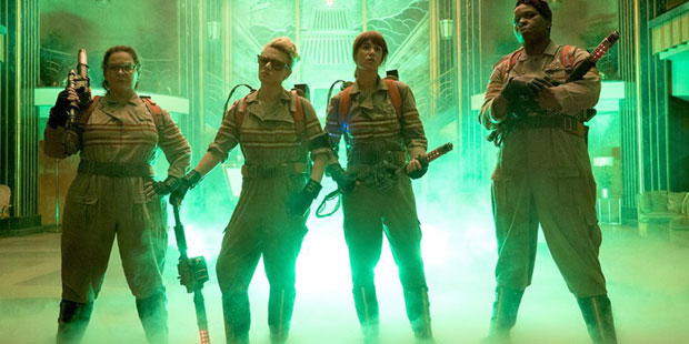 Melissa McCarthy, Kate McKinnon, Kristen Wiig and Leslie Jones star in the "Ghostbuster" reboot, co...
