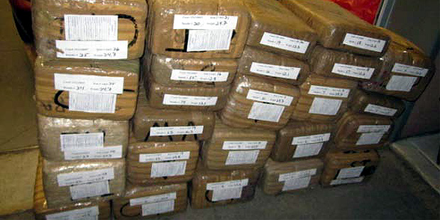 Seized bales of marijuana are shown. (Pinal County Sheriff's Office Photo)...
