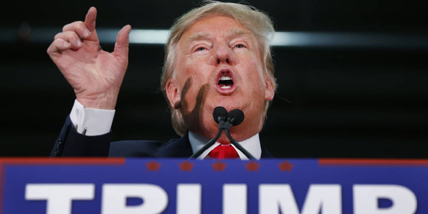 Republican presidential candidate Donald Trump speaks during a campaign event at the University of ...