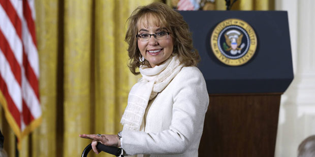 In this file photo from Tuesday, Jan. 5, 2016,  former Arizona Rep. Gabby Giffords arrives in the E...