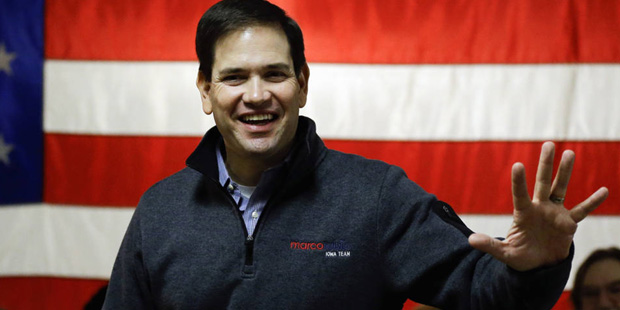 Republican presidential candidate, Sen. Marco Rubio, R-Fla. arrives for a campaign event at America...