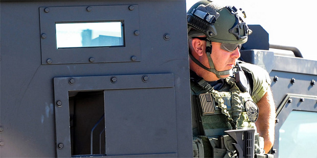 Police respond to the scene of an active shooting in San Bernardino, Calif. on Wednesday, Dec. 2, 2...
