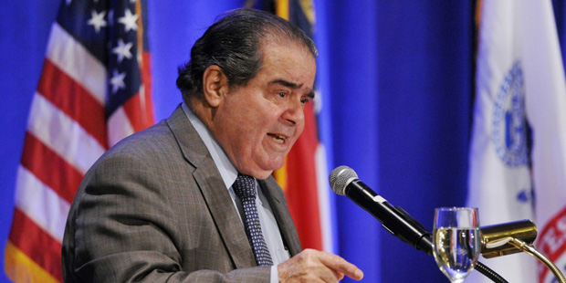 FILE - This March 14, 2014 file photo shows Supreme Court Justice Antonin Scalia speaking in Atlant...