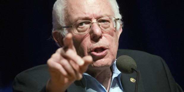 Democratic presidential candidate Sen. Bernie Sanders, I-Vt., speaks during a campaign stop at the ...
