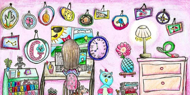 Madison's doodle, titled" Daydream Believer." (Photo: Google/Doodle4Google)...