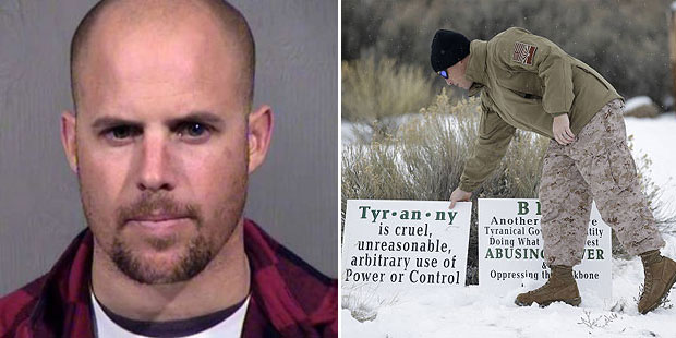 Jon Ritzheimer mugshot; Ritzheimer, of Arizona, a member of the group occupying the Malheur Nationa...