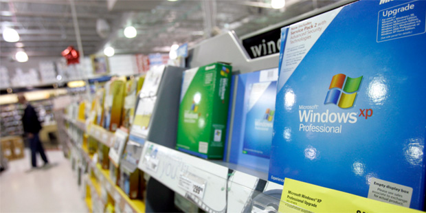 In this Oct. 25, 2006 file photo, an upgrade edition of the Microsoft Corp. Windows XP Professional...