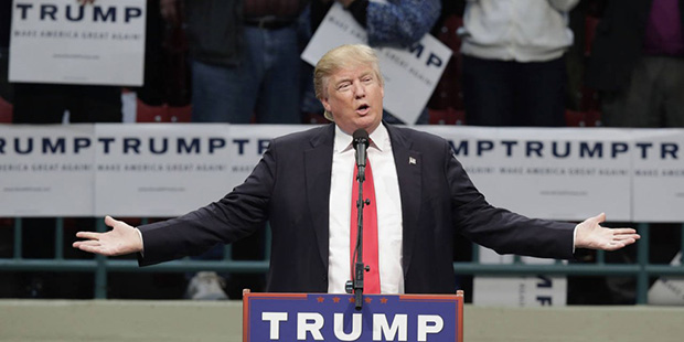 Republican presidential candidate Donald Trump speaks during a campaign rally in Concord, N.C., Mon...