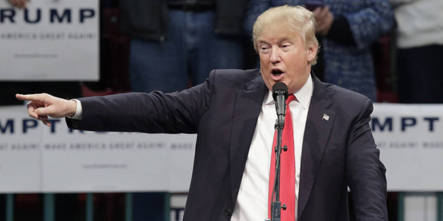 Republican presidential candidate Donald Trump speaks during a campaign rally in Concord, N.C., Mon...