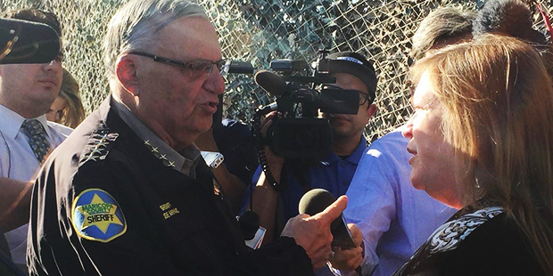 Maricopa County Sheriff Joe Arpaio meets with community organizer and wife of Democratic presidenti...