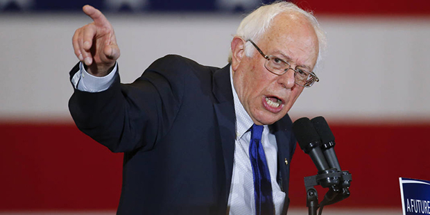 Democratic presidential candidate Sen. Bernie Sanders, I-Vt., speaks during a campaign event, Monda...
