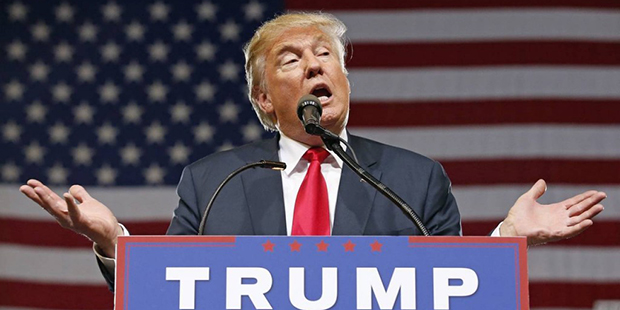Republican presidential candidate Donald Trump speaks at a rally Saturday, June 18, 2016, in Phoeni...