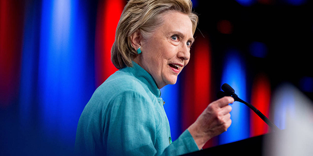 Democratic presidential candidate Hillary Clinton speaks at the U.S. Conference of Mayors in Indian...