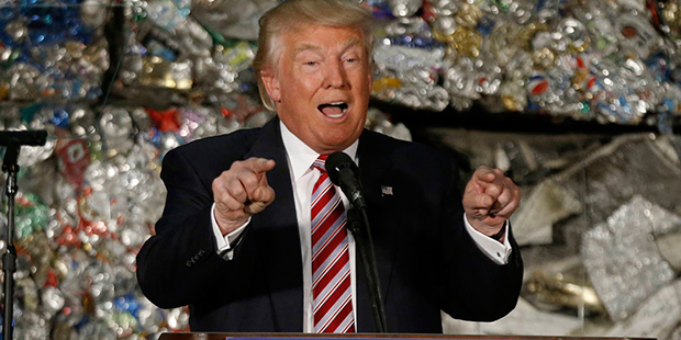 Republican presidential candidate Donald Trump speaks during a campaign stop, Tuesday, June 28, 201...