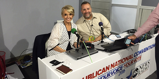 Arizona's Morning News host Jim Sharpe with former Arizona Gov. Jan Brewer (Twitter Photo/@GovBrewer)