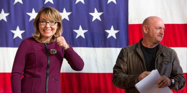 Former Arizona congresswoman and U.S. Rep. Gabrielle "Gabby" Giffords and her husband Capt. Mark Ke...