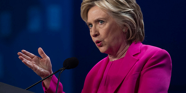 Democratic presidential candidate Hillary Clinton addresses the The National Education Association ...