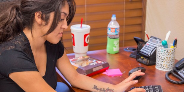 Jasmine Flores works part time for Arizona Friends of Foster Children, the organization that helped...