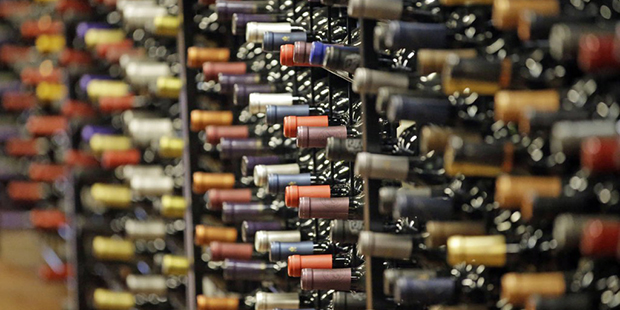 Bottles of wine are displayed during a tour of a state liquor store Thursday, June 16, 2016, in Sal...