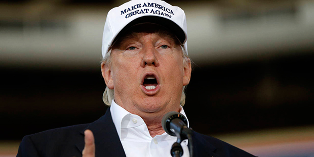 FILE - In this Aug. 27, 2016 file photo, Republican presidential candidate Donald Trump speaks in D...