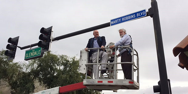 A one-mile stretch of Glendale Avenue was renamed Marty Robbins Boulevard on Sept. 26, 2016 (Photo ...