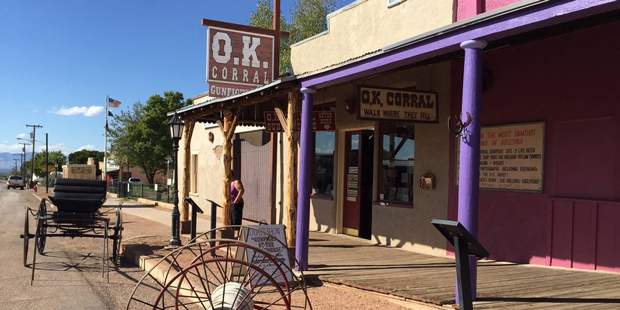 FILE - In this 2011 file photo, the O.K. Corral is viewed in Tombstone, Ariz. An actor performing i...