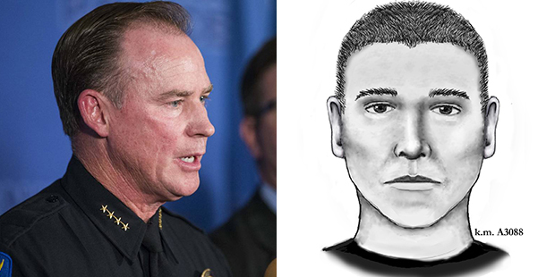 Retiring Phoenix Police Chief Joe Yahner (left) hopes to catch the serial street shooter before he ...
