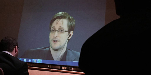 FILE - In this Feb, 17, 2016 file photo, former National Security Agency contractor Edward Snowden,...