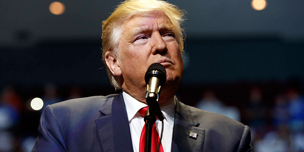 Republican presidential candidate Donald Trump speaks during a campaign rally, Thursday, Oct. 13, 2...