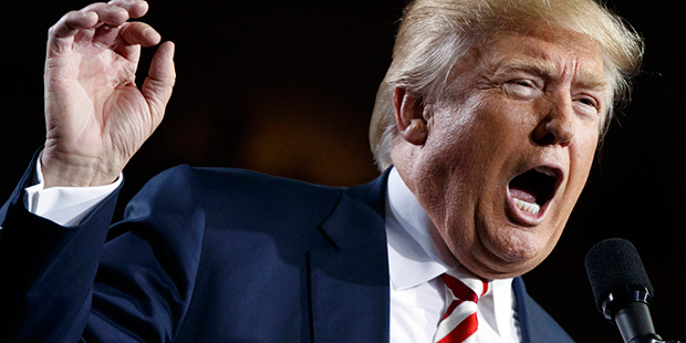 Republican presidential candidate Donald Trump speaks during a campaign rally, Tuesday, Oct. 4, 201...