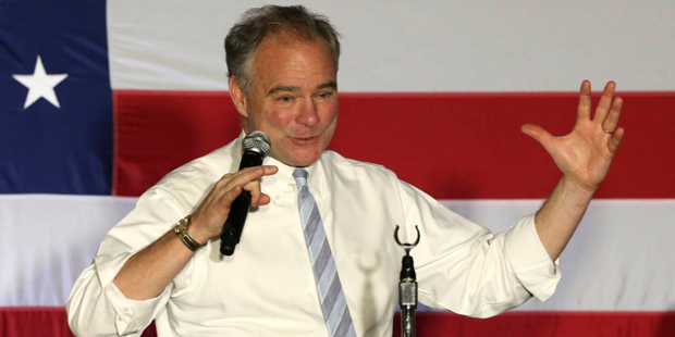Democratic vice presidential candidate, Tim Kaine, D-Va., speaks at campaign rally at Florida State...