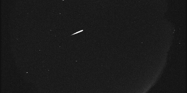 An Orionid meteor recorded by the NASA All Sky Fireball Network station on top of Mt. Lemmon, Arizo...