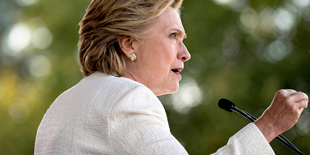 Democratic presidential candidate Hillary Clinton speaks at a rally at Pasco-Hernando State College...