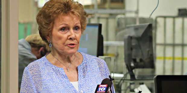 FILE - In this March 23, 2016, file photo, Maricopa County, Ariz., recorder Helen Purcell speaks at...