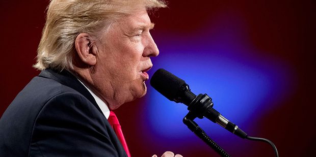 President-elect Donald Trump speaks at a rally at Hy-Vee Hall, Thursday, Dec. 8, 2016, in Des Moine...