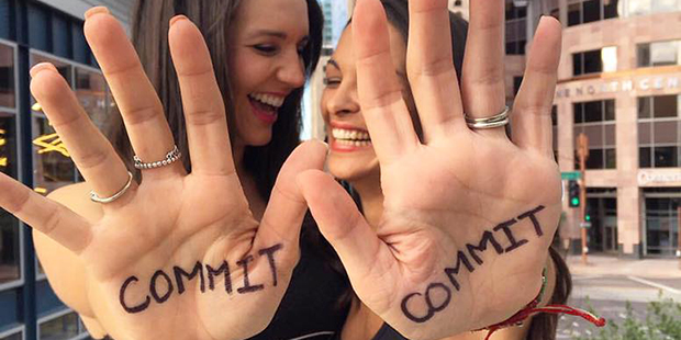 Commit Campaign founders Kelsey Oney (right) and Christina Tetreault are shown. (Commit Campaign Ph...