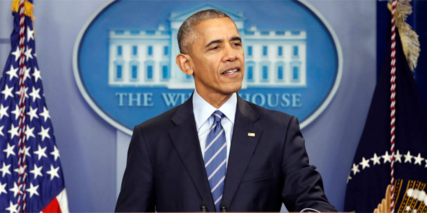 President Barack Obama speaks during a news conference in the briefing room of the White House in W...