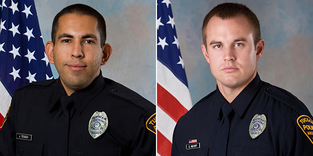 Tucson police officers Jorge Tequida (left) and Doug Wilfert are shown. (Facebook Photos)...