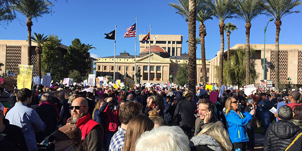 The Women's March on Washington turned into a national event, and thousands marched in Phoenix in s...